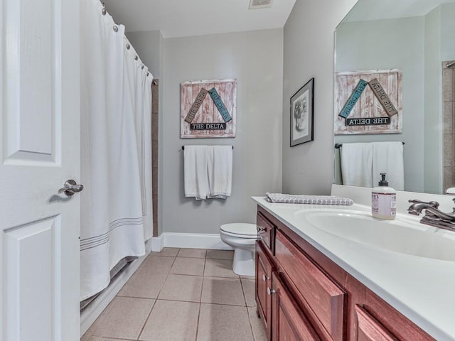 1076 Pinyan Ln, Canton, GA 30115 - full bathroom with vanity, tile patterned floors, and a shower with shower curtain