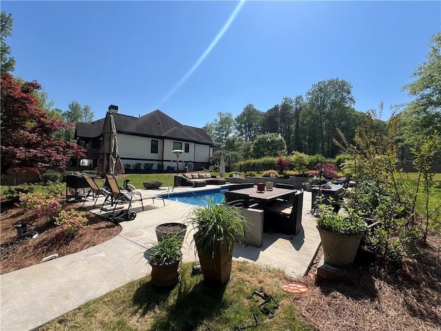 1076 Pinyan Ln, Canton, GA 30115 - outdoor pool featuring a patio area and a yard