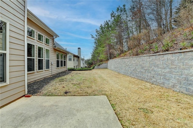 view of yard with a patio area