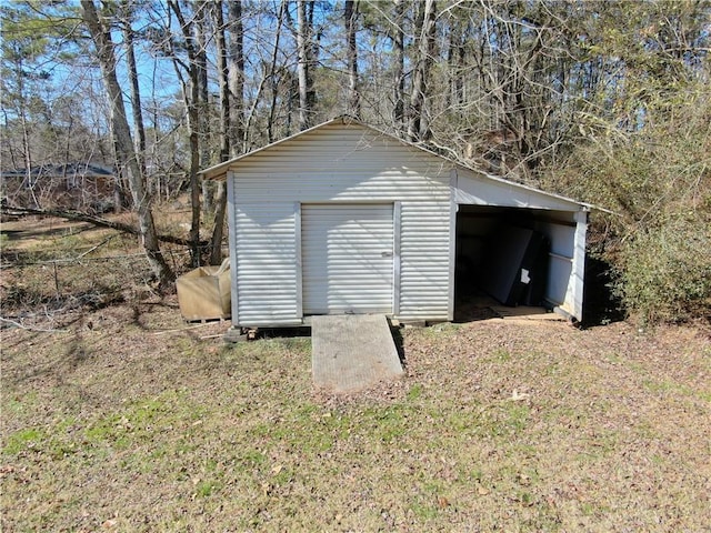 view of garage