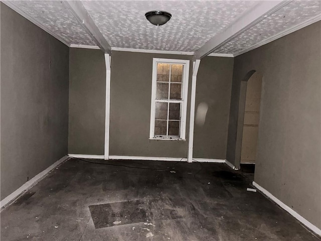 empty room with ornamental molding