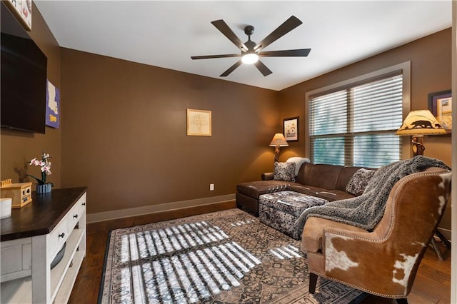 4 Bluff Ct, Cartersville, GA 30120 - living room with ceiling fan and wood finished floors