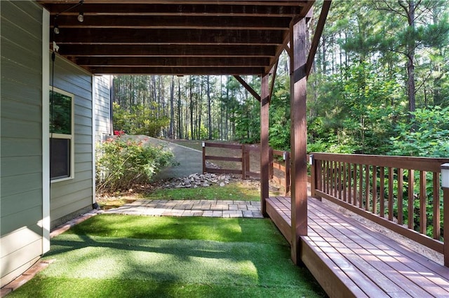 4 Bluff Ct, Cartersville, GA 30120 - view of green lawn with a deck