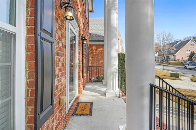 balcony featuring a porch