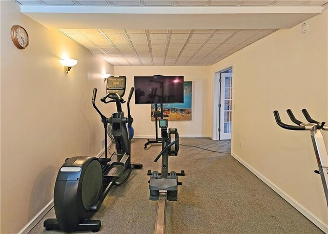 215 Settindown Ct, Roswell, GA 30075 - exercise room with baseboards and carpet