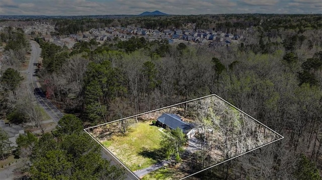 bird's eye view with a forest view