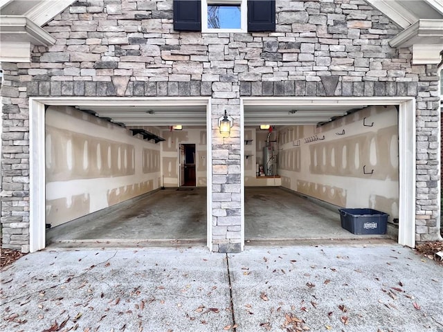 garage with water heater