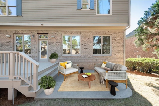 exterior space featuring an outdoor hangout area