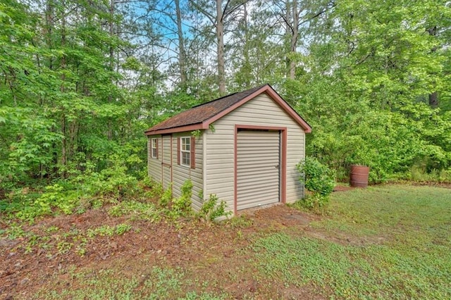 view of shed