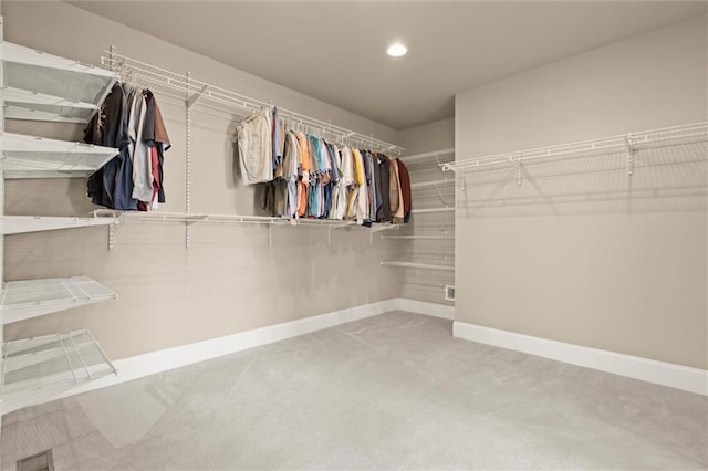 spacious closet with carpet flooring