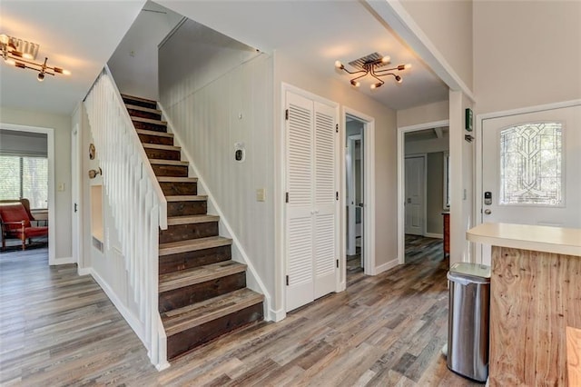 125 Wolfscratch Dr, Big Canoe, GA 30143 - stairs featuring wood finished floors and baseboards