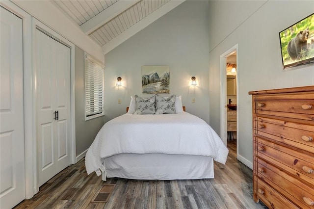 125 Wolfscratch Dr, Big Canoe, GA 30143 - bedroom featuring wood finished floors and wooden ceiling