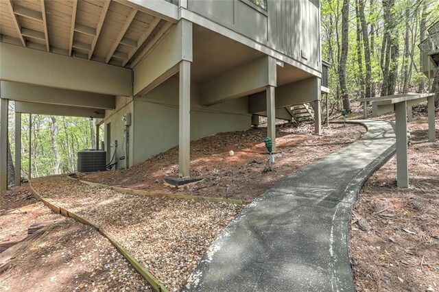 125 Wolfscratch Dr, Big Canoe, GA 30143 - view of property exterior with a central AC unit and stairs