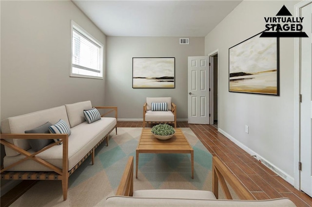 3821 Paul Samuel Rd NW, Kennesaw, GA 30152 - sitting room with wood finish floors, baseboards, and visible vents