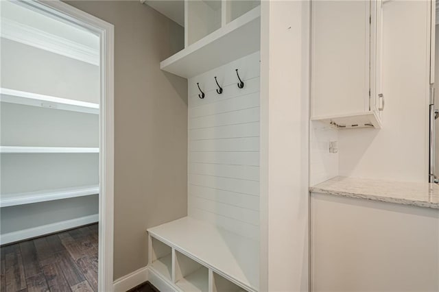 875 Soaring Cir, Marietta, GA 30062 - mudroom with dark wood-style flooring and baseboards