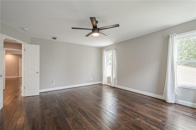 875 Soaring Cir, Marietta, GA 30062 - unfurnished room featuring ceiling fan, dark wood-style flooring, and a smoke detector