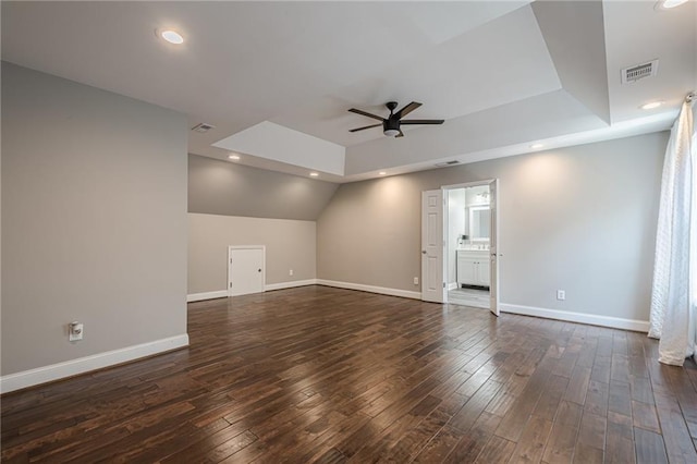 875 Soaring Cir, Marietta, GA 30062 - additional living space with ceiling fan, dark wood-style flooring, and recessed lighting