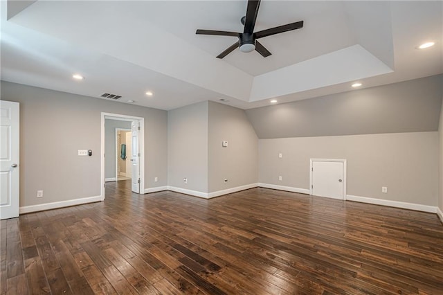 875 Soaring Cir, Marietta, GA 30062 - bonus room with a ceiling fan, dark wood finished floors, recessed lighting, and lofted ceiling