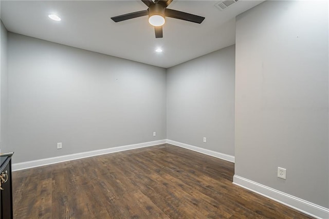 875 Soaring Cir, Marietta, GA 30062 - spare room featuring a ceiling fan, dark wood finished floors, and recessed lighting