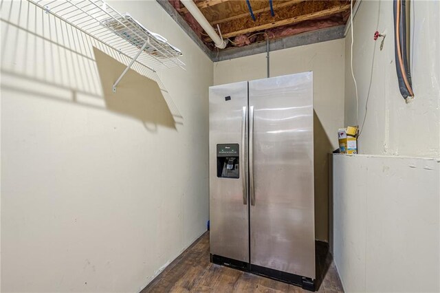 875 Soaring Cir, Marietta, GA 30062 - kitchen featuring stainless steel refrigerator with ice dispenser and dark wood-style floors