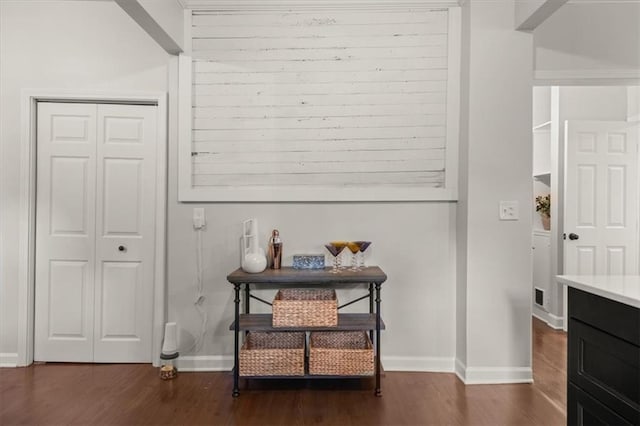 interior space with hardwood / wood-style floors