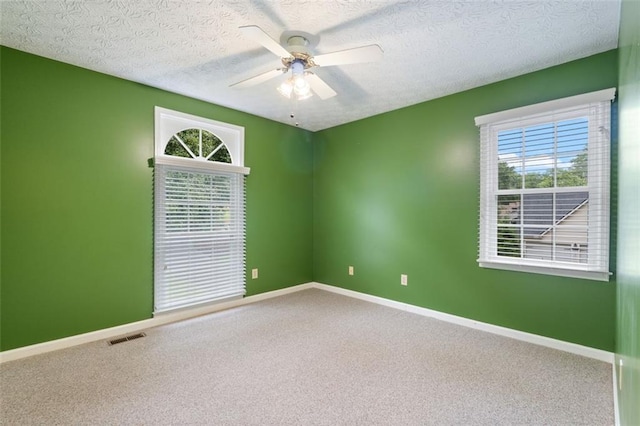 48 Saddle Field Cir NW, Cartersville, GA 30121 - unfurnished room with plenty of natural light, ceiling fan, baseboards, and a textured ceiling