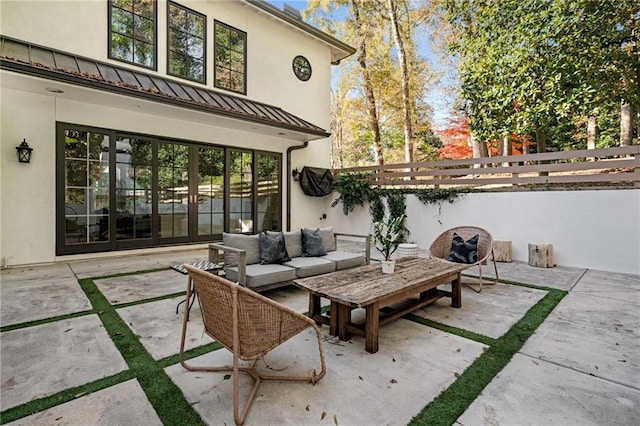 view of patio featuring an outdoor hangout area