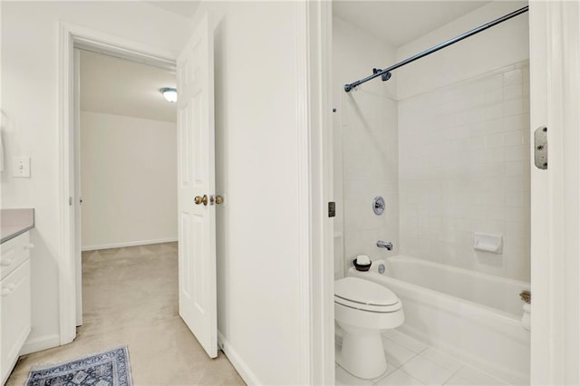 4963 Kingsbridge Ct, Powder Springs, GA 30127 - full bath featuring vanity, toilet, bathing tub / shower combination, and baseboards