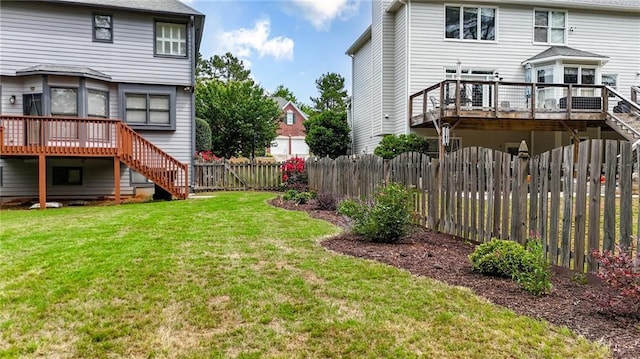 4963 Kingsbridge Ct, Powder Springs, GA 30127 - view of yard featuring stairs and a wooden deck
