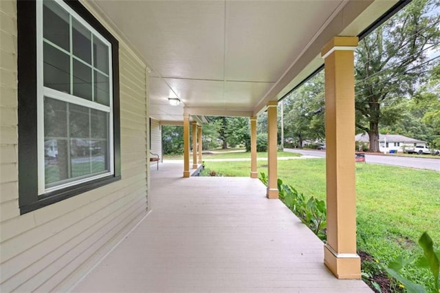 view of patio featuring covered porch