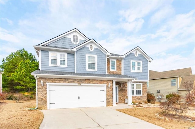 craftsman-style house with a garage