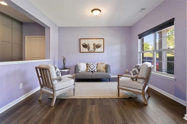 211 Parc Dr, Canton, GA 30114 - living area with baseboards and dark wood finished floors