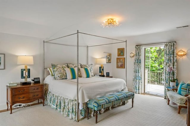 675 W Paces Ferry Rd NW Unit 11, Atlanta, GA 30327 - bedroom featuring carpet flooring, access to outside, and visible vents