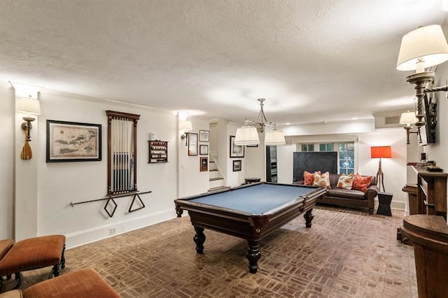 675 W Paces Ferry Rd NW Unit 11, Atlanta, GA 30327 - recreation room featuring a textured ceiling, pool table, and baseboards