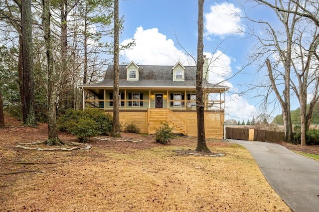 view of front of home with a porch