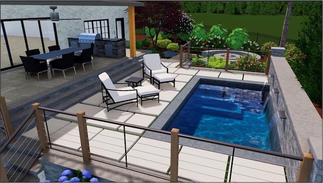 1146 Brookhaven Walk Way, Brookhaven, GA 30319 - view of swimming pool with a patio area, area for grilling, and outdoor dining space