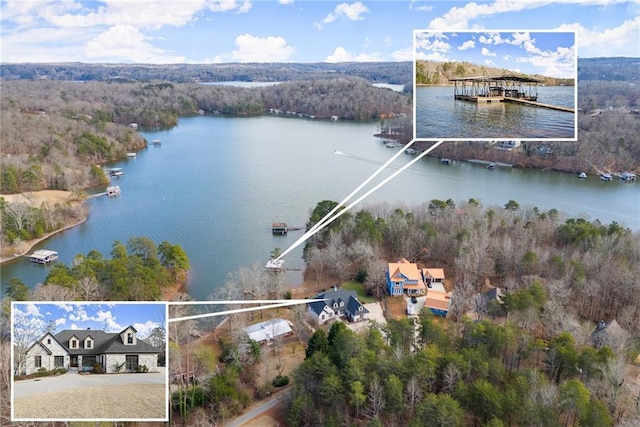 4777 Destitute Way, Gainesville, GA 30506 - drone / aerial view of a large body of water and a forest