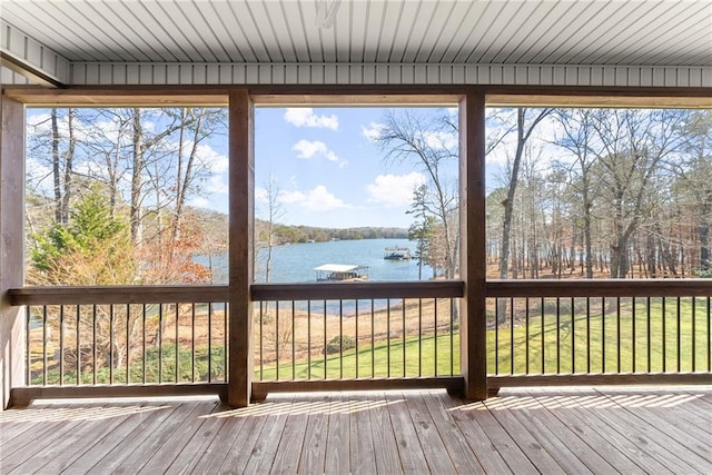 4777 Destitute Way, Gainesville, GA 30506 - unfurnished sunroom featuring a water view