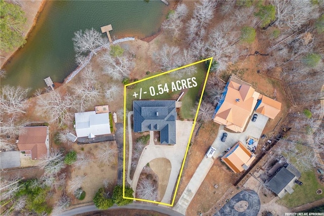 4777 Destitute Way, Gainesville, GA 30506 - aerial view of property's location with property parcel outlined and a nearby body of water