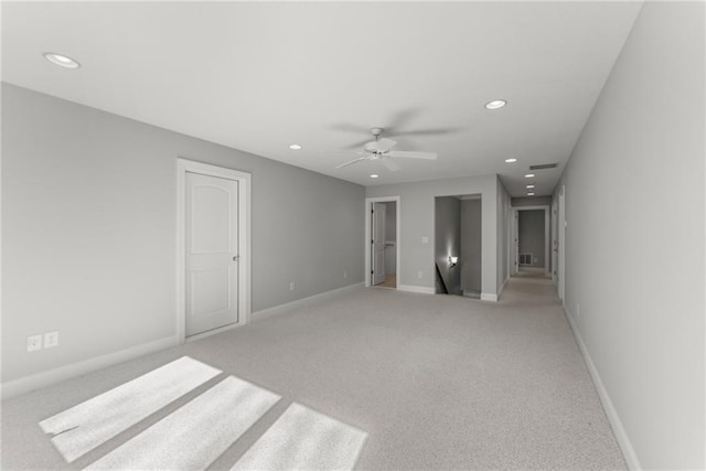 4777 Destitute Way, Gainesville, GA 30506 - empty room featuring recessed lighting, a ceiling fan, carpet flooring, and baseboards