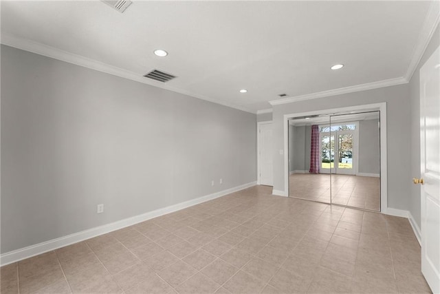 4777 Destitute Way, Gainesville, GA 30506 - empty room featuring ornamental molding, recessed lighting, baseboards, and light tile patterned floors