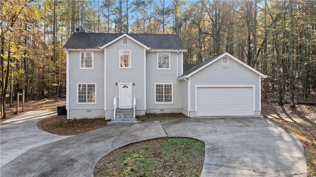 view of front facade with a garage