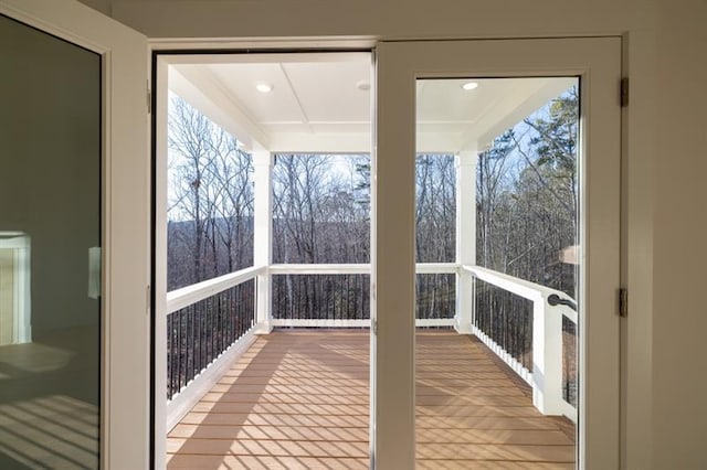 view of unfurnished sunroom