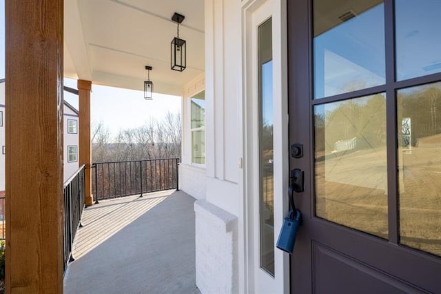 exterior space featuring covered porch