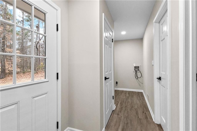 interior space featuring hardwood / wood-style flooring and a wealth of natural light