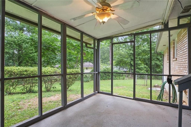 1960 Oak Leaf Ct SW, Marietta, GA 30008 - unfurnished sunroom featuring ceiling fan and healthy amount of natural light