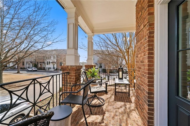 balcony with a residential view