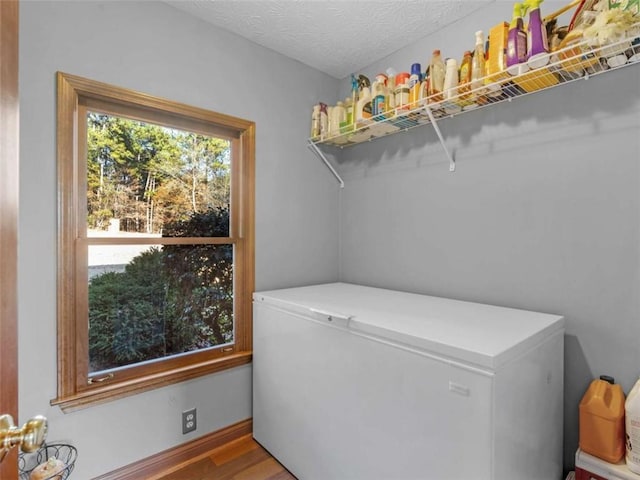 laundry room with wood finished floors
