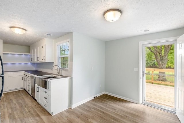 kitchen featuring white cabinetry, a healthy amount of sunlight, dishwasher, and sink