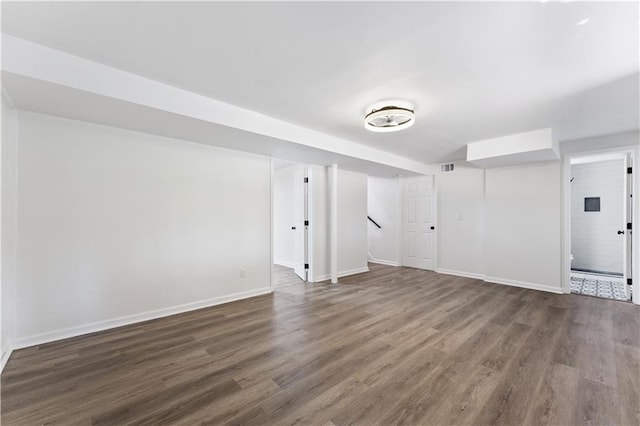 interior space featuring dark wood-type flooring